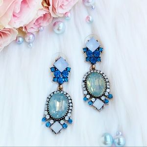 Light Blue Anastasia Statement Earrings Rhinestone